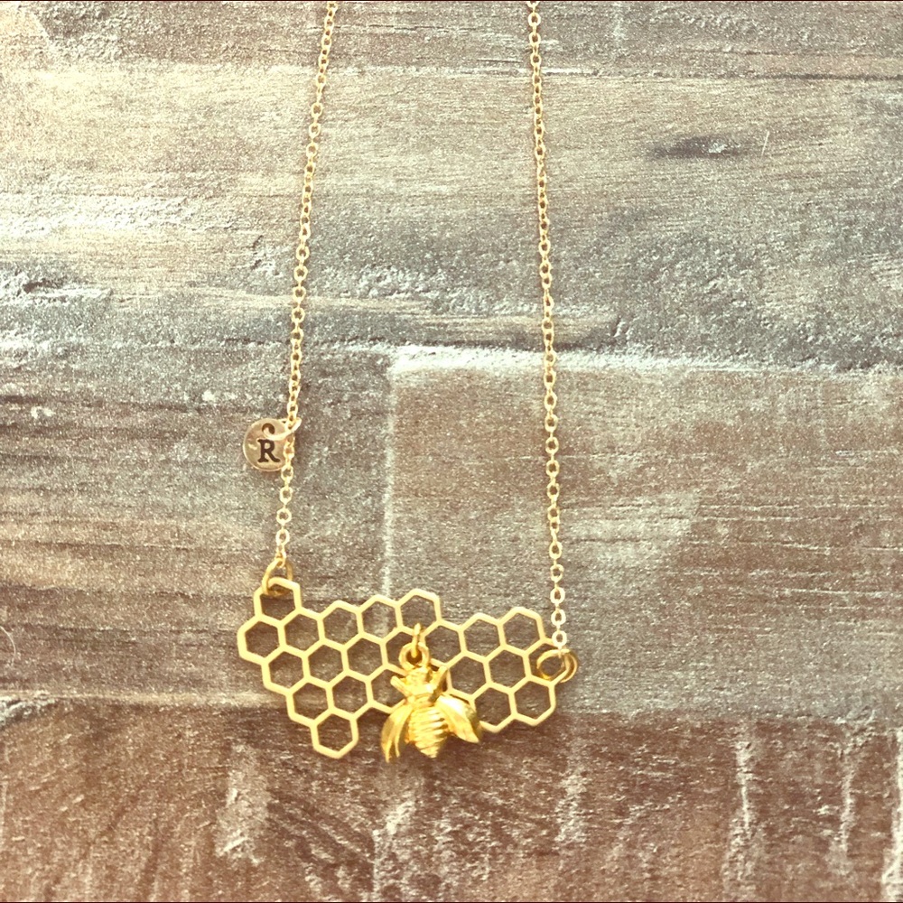 Gold plated Honeycomb necklace